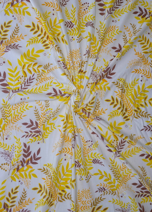 Dark Gray Fabric - Vintage Yellow and Brown Ferns