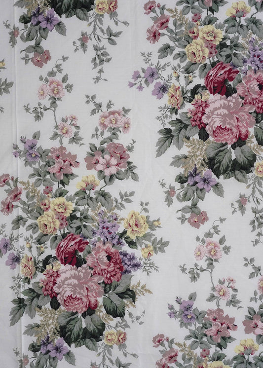 Dark Gray Fabric - Vintage Vibrant Botanicals Blooms