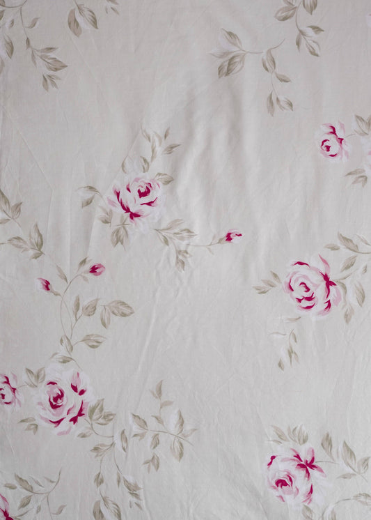 Gray Fabric - Pink and White Roses