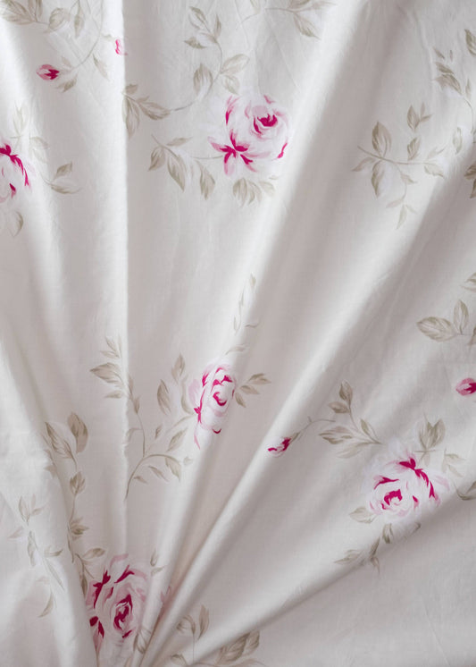 Gray Fabric - Pink and White Roses