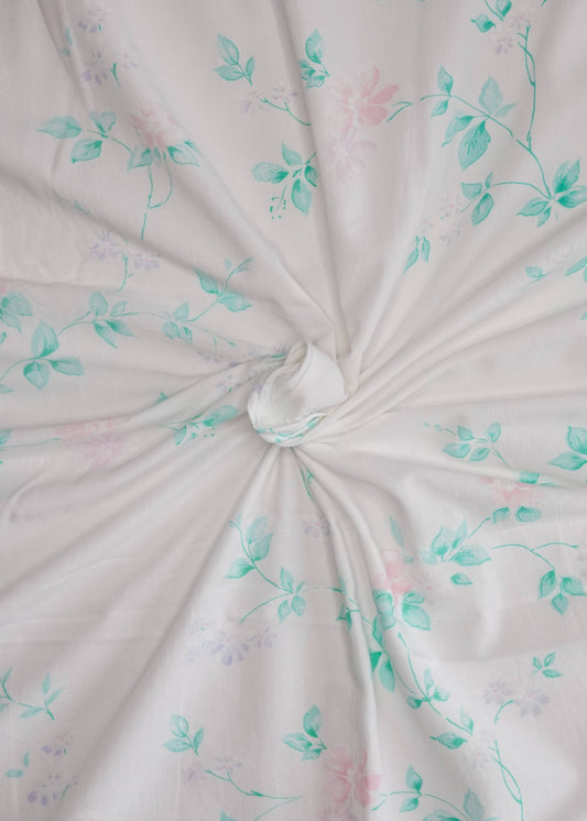 Gray Fabric - Light Pastel Flowers and Vines