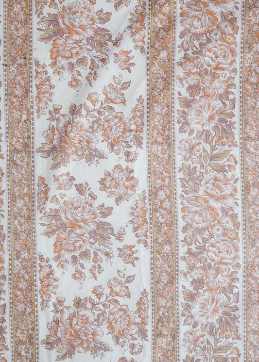 Gray Fabric - Brown Earthy Blooms