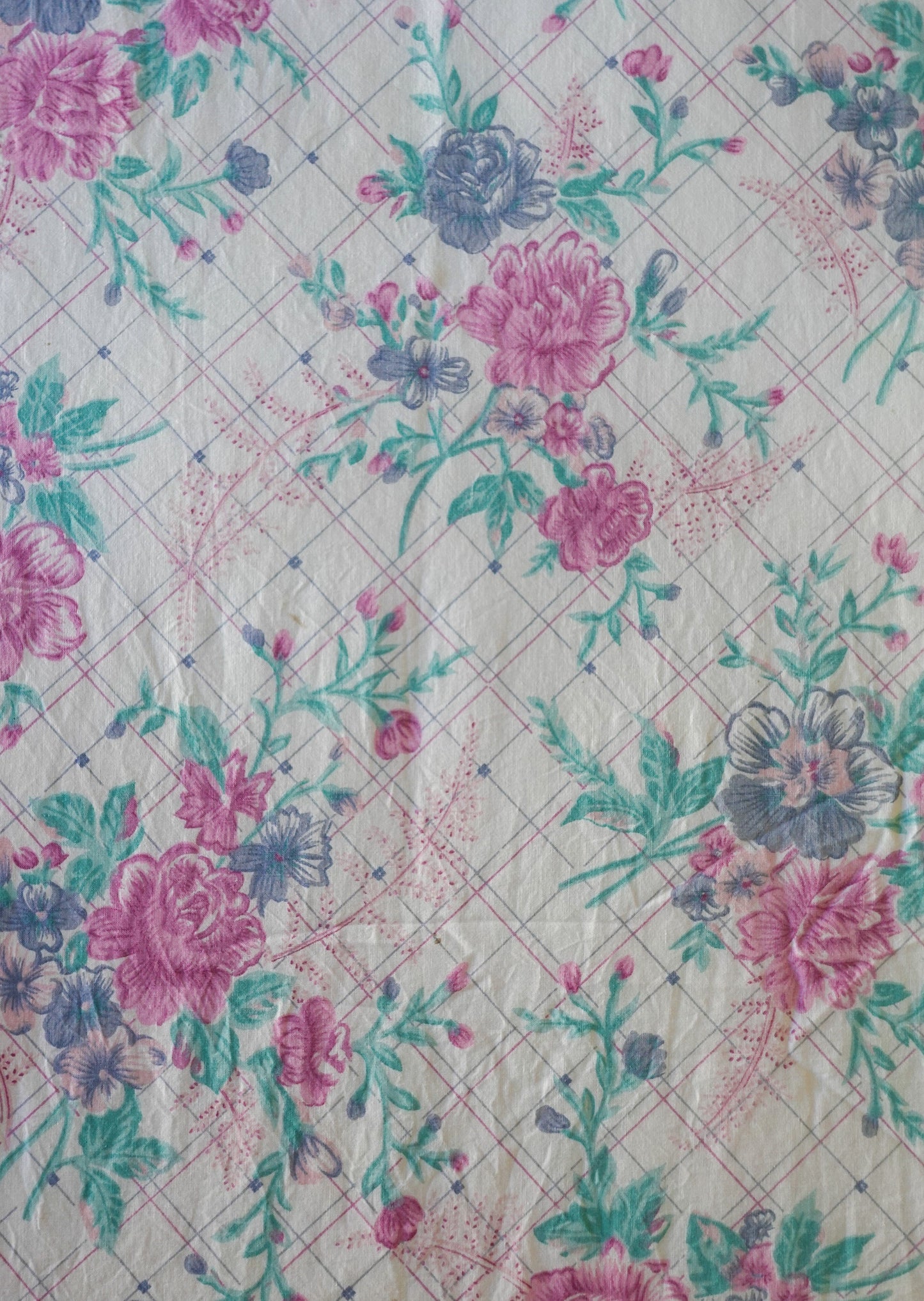 Dark Gray Fabric - Vintage Purple and Pink Roses