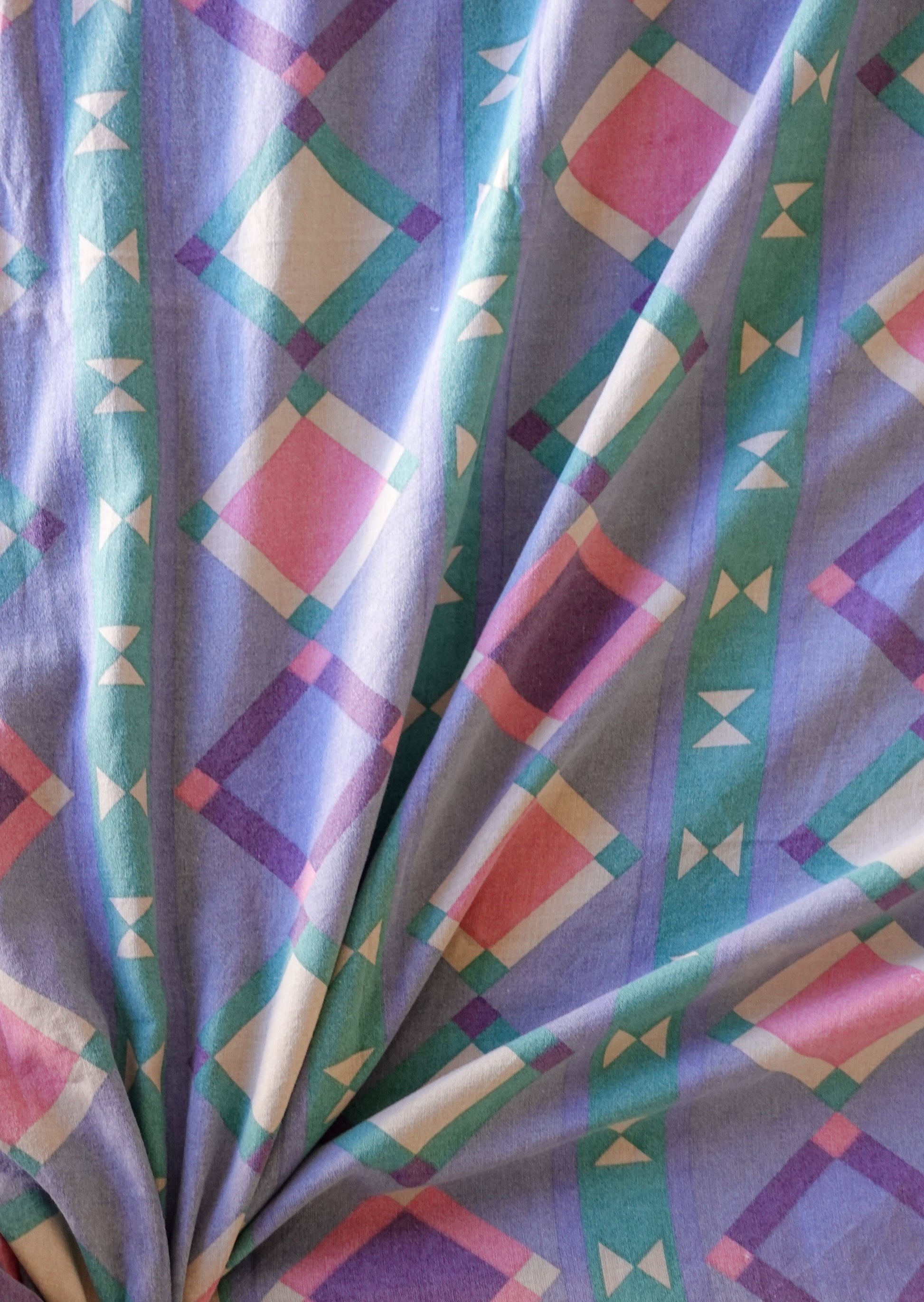 Dim Gray Fabric - Retro Pastel Diamonds