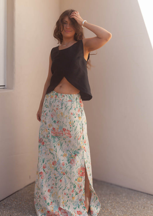 Rosy Brown Karla Maxi Skirt - Vintage