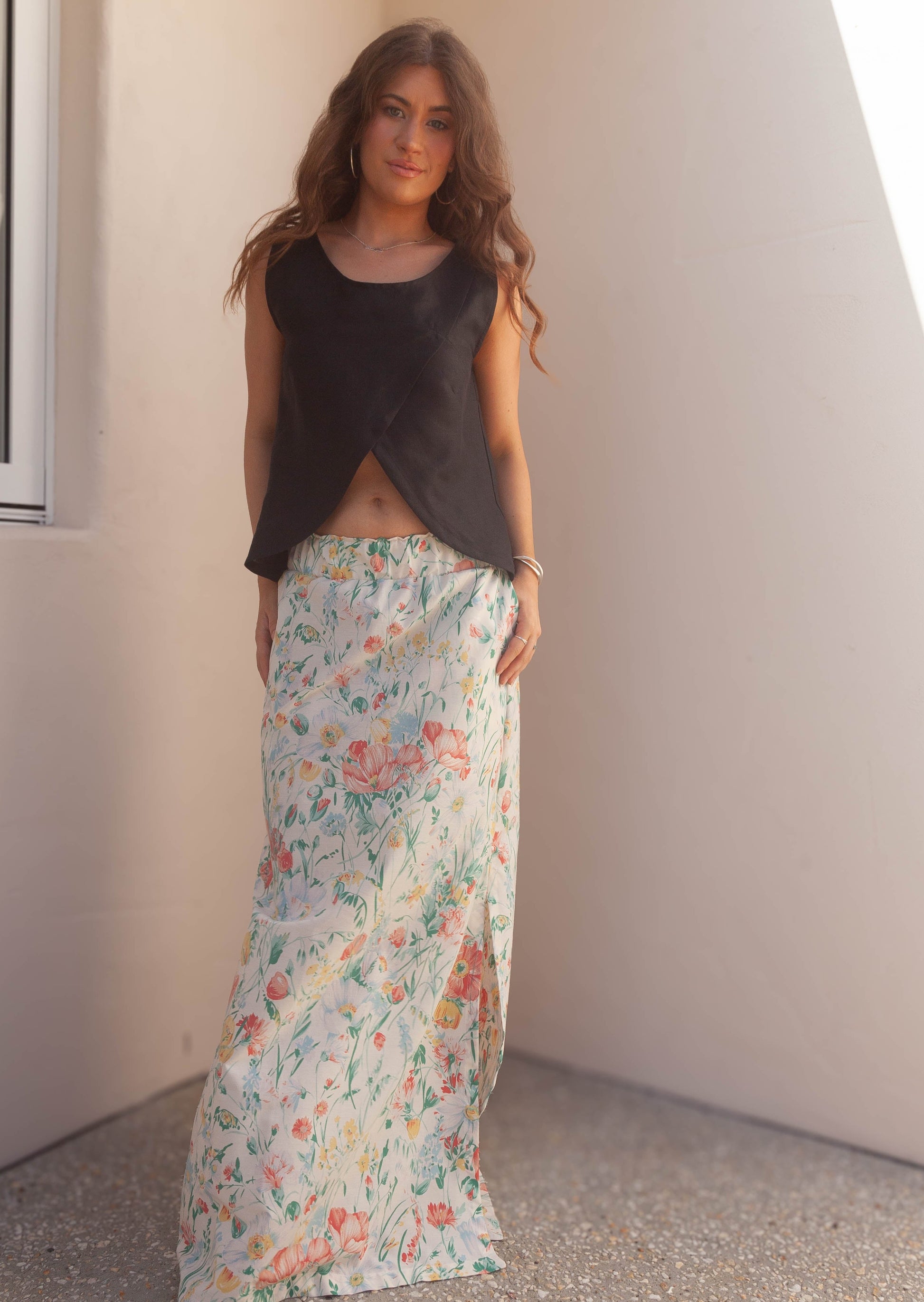 Rosy Brown Karla Maxi Skirt - Vintage