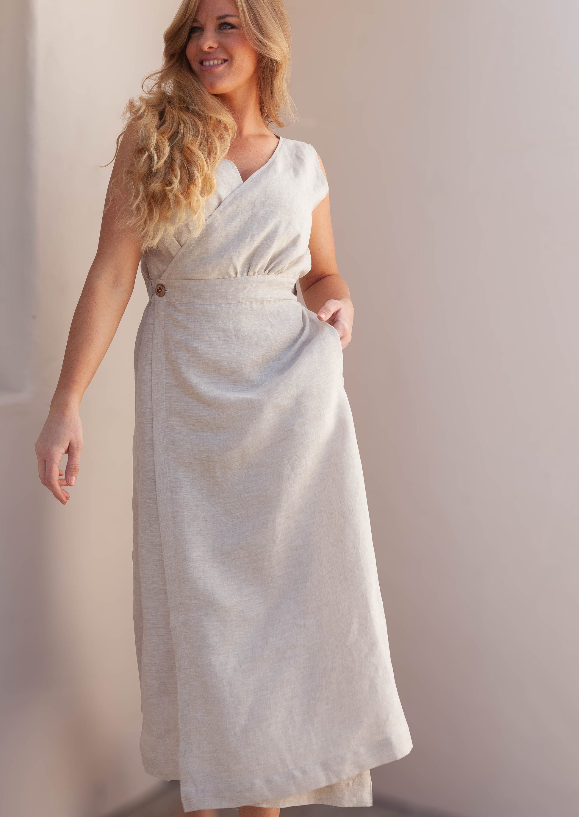 Dark Gray Catherine Wrap Dress - Neutral