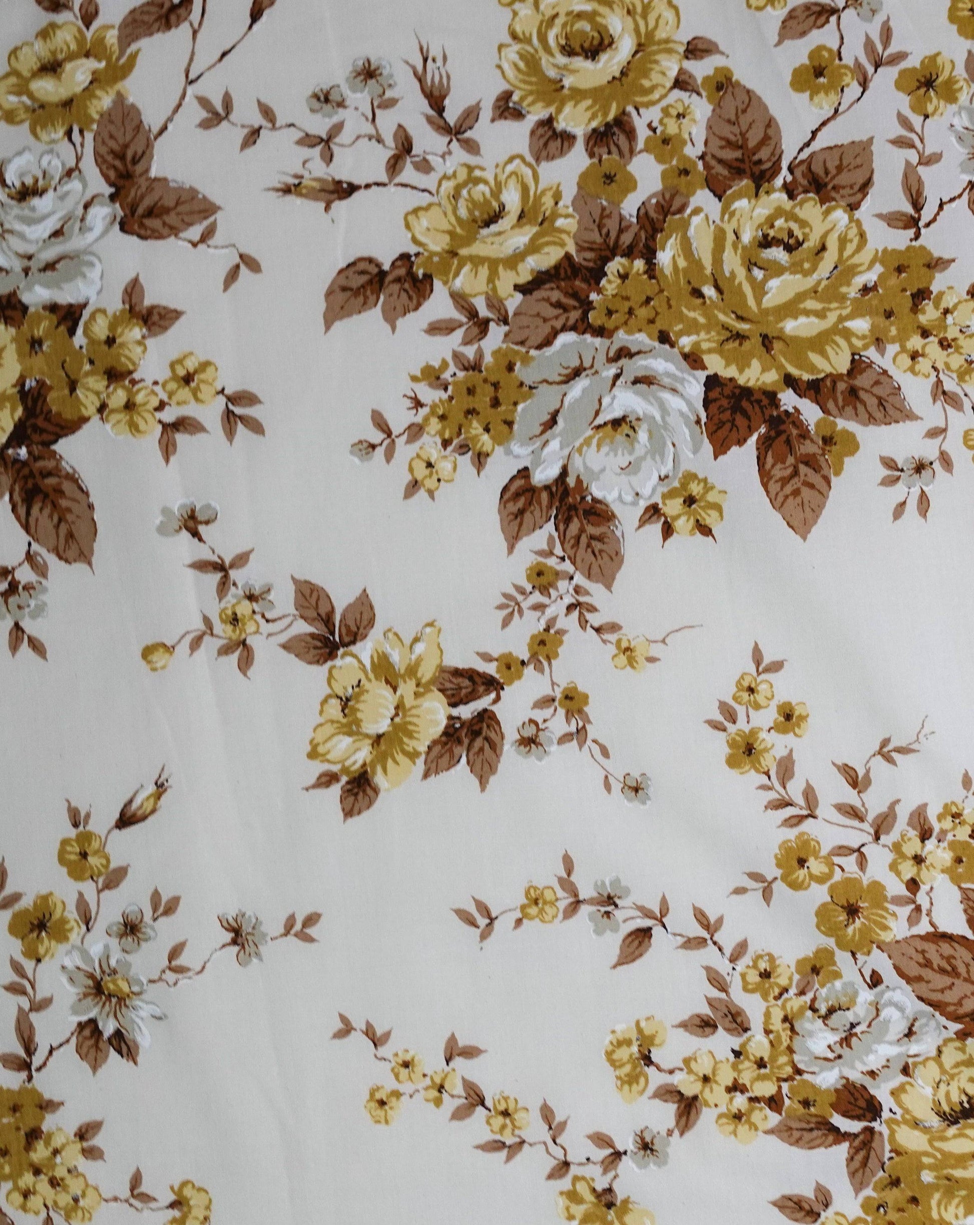 Gray Fabric - Vintage Brown Botanical