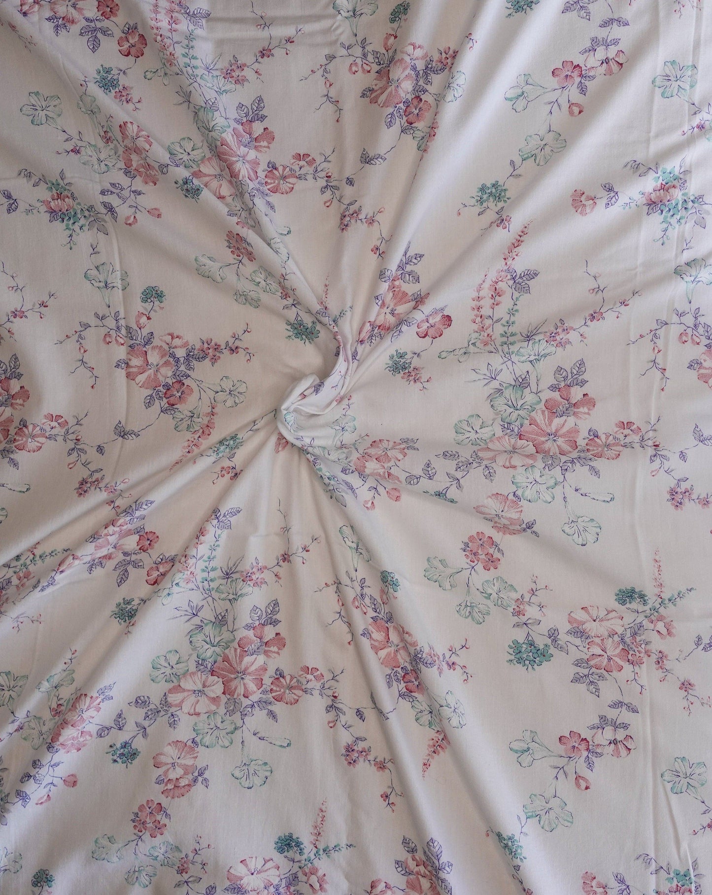 Dark Gray Fabric - Vintage Colourful Spring Florals