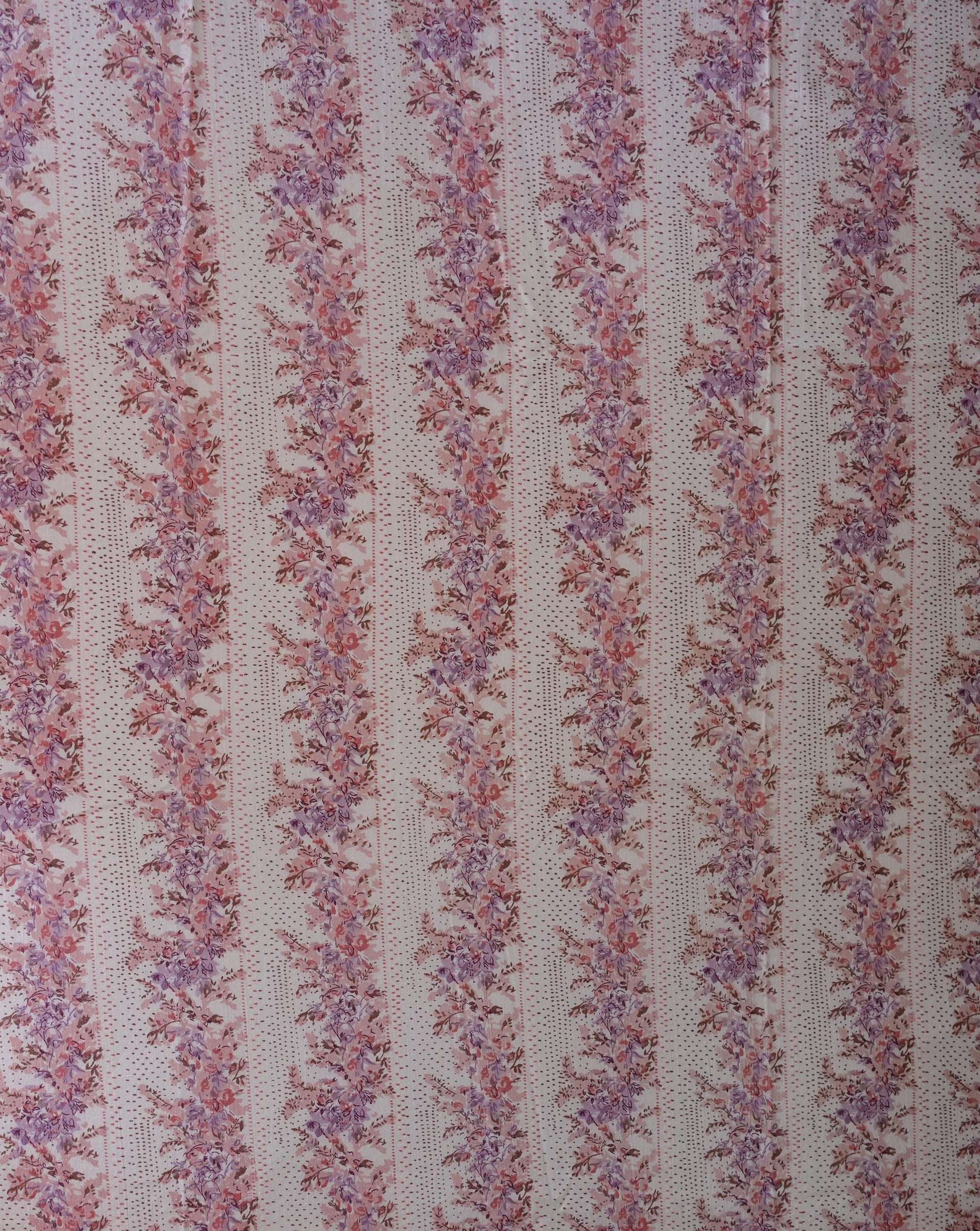 Rosy Brown Fabric - Vintage Pink Sunset Florals