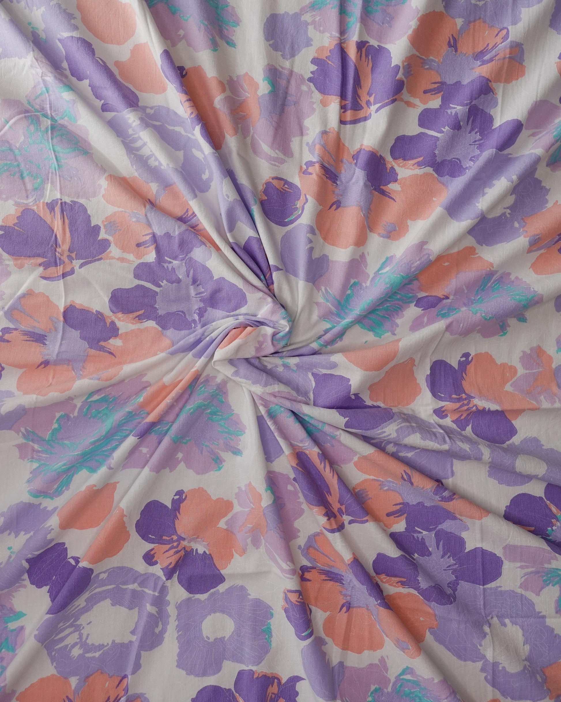 Light Slate Gray Fabric - Vintage Pastel Blooms