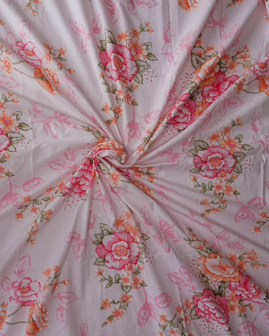 Rosy Brown Fabric - Vintage Paradise Roses