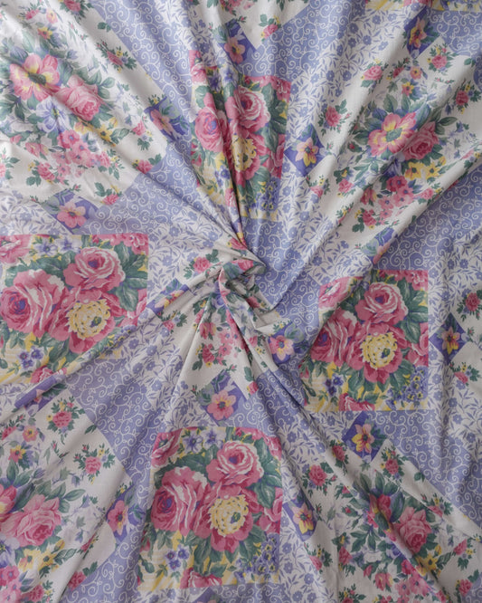 Light Slate Gray Fabric - Vintage Cottage Blooms