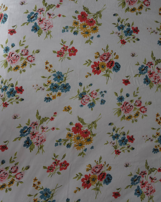 Slate Gray Fabric - Vintage Bright Florals