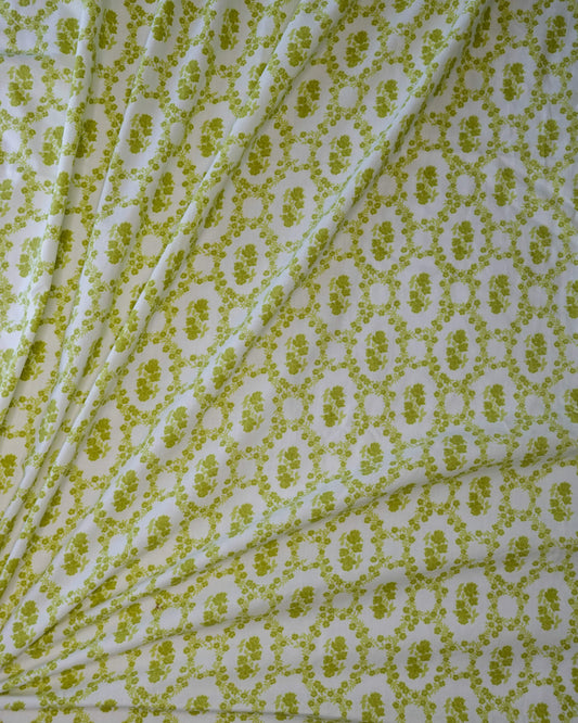 Dark Sea Green Fabric - Vintage Green Regal Blooms